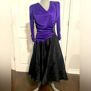 Vintage ruched dress with tulle skirt size M